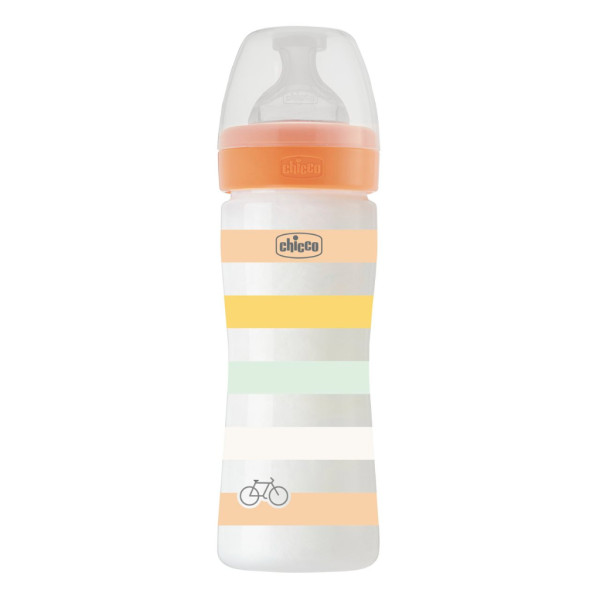 Biberão Chicco Well-Being Plástico Laranja 250ml Fluxo Médio
