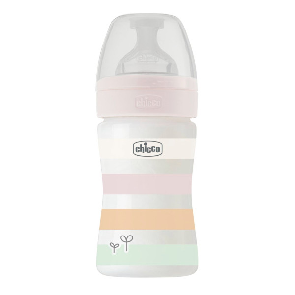 Biberão Chicco Well-Being Plástico Branco 150ml Fluxo Normal