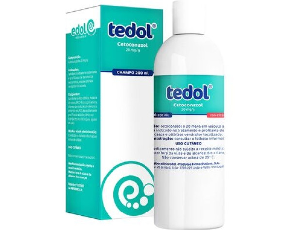 Tedol, 20 mg/g-120 mL x 1 champô frasco