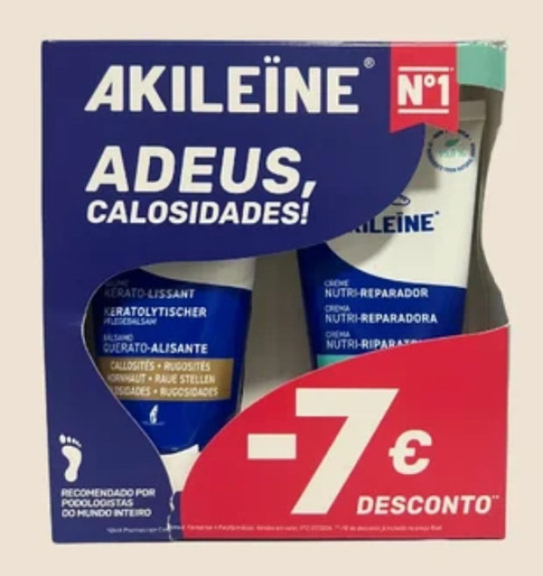 Akileine Creme Nutri Reparador 75 + Akileine Bálsamo Querato Alisante 75 -7E