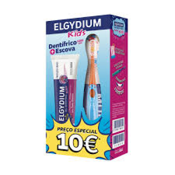 Elgydium Kids Kit Gel Dentico Frutos Silvestres 50+Escova