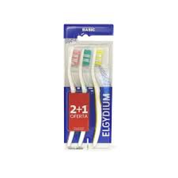 Elgydium Kit Escova Dentes Basic Soft X 2+1