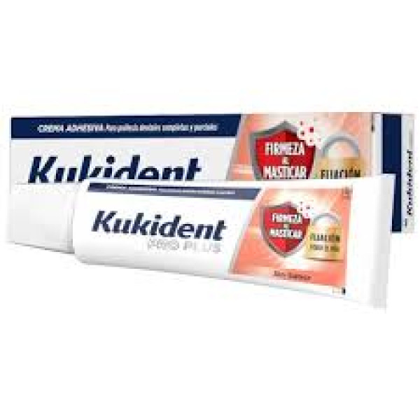 Kukident Pro Plus Firmeza Mastigar Creme Adesivo s/ Sabor - 57g