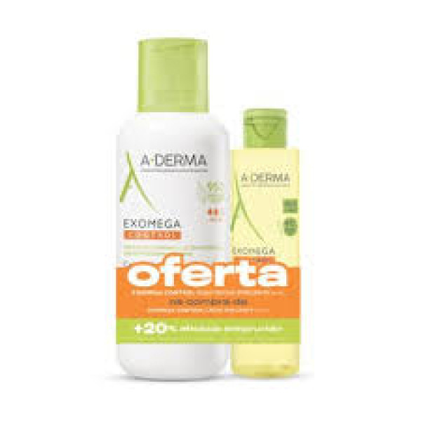 A-Derma Exomega Control Bálsamo Emoliente 400 ml com Oferta de Óleo Duche 200 ml