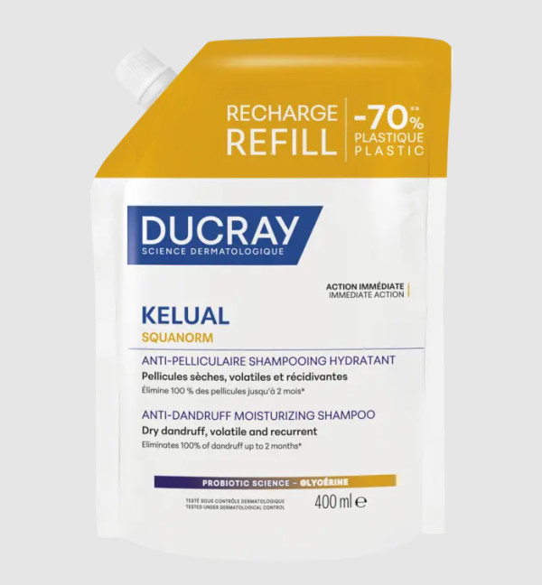 Ducray Kelual-Squanorm Champô Caspa Seca Recarga 400Ml