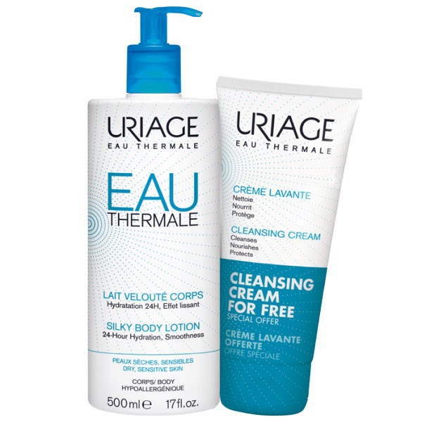 Uriage Eau Thermale Leite Corpo Hidratante 500 ml com Oferta de Creme Lavante 200 ml