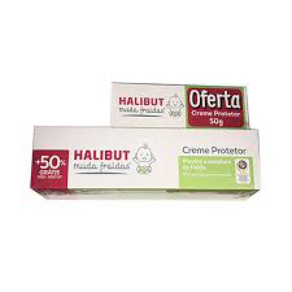 Halibut Muda fraldas Creme protetor 150 g com Oferta de 50% e Creme protetor 50 g