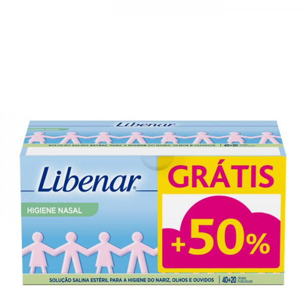 Libenar Soro fisiológico estéril em monodoses 40 x 5 ml com Oferta 20 x 5 ml