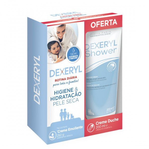 Dexeryl Creme emoliente 250 g com Oferta de Creme de duche 200 ml