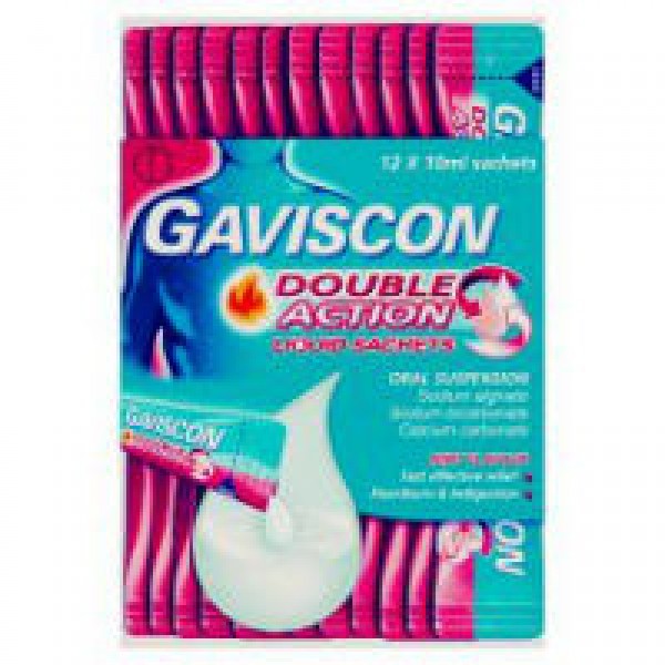 Gaviscon Duefet, 500/213/325 mg x 12 susp oral saq