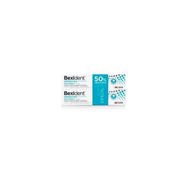 Bexident Gengivas Duo pasta dentífrica manutenção triclosan 2 x 75 ml com Desconto na 2ª Embalagem