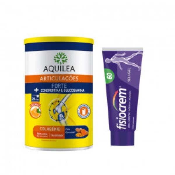 Aquilea Articulações Forte Pó 280g Laranja + Fisiocrem Creme massagem 60ml com Desconto de 10