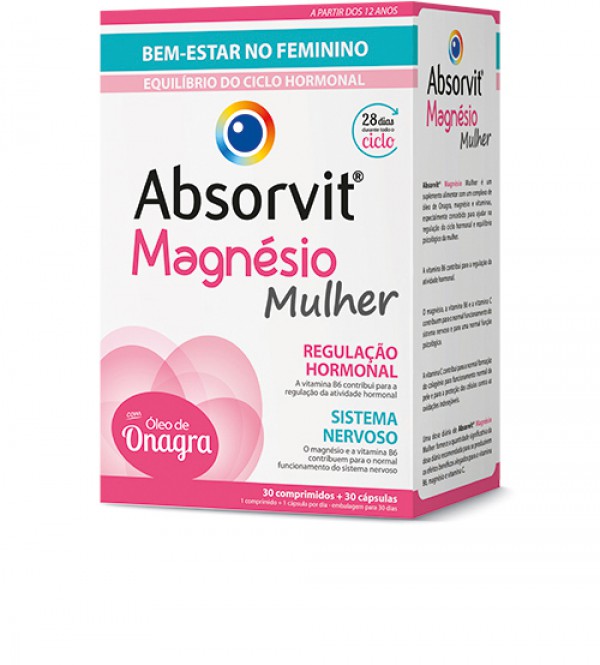Absorvit Magnesio Mulher Compx30+Capsx30 cáps + comp
