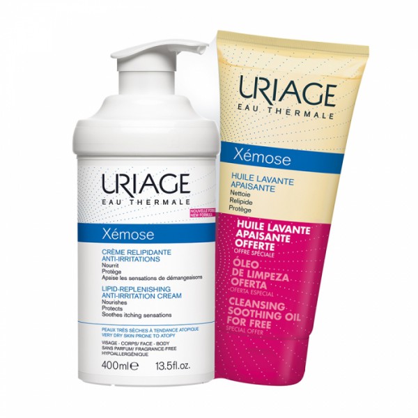 Uriage Xémose Creme Emoliente 400 ml com Oferta de Óleo limpeza 200 ml