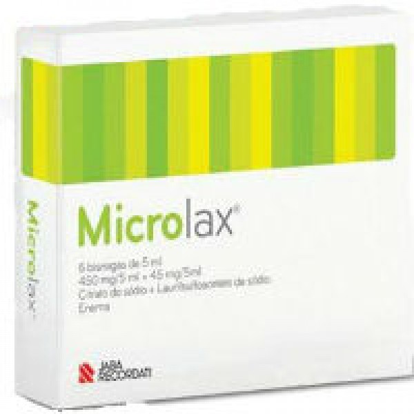 Microlax, 450/45 mg/5 mL x 6 enema sol tubo