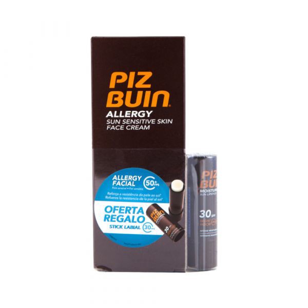 Piz Buin Allergy Creme Rosto SPF50+ 50 ml com Oferta de In Sun Stick Labial SPF30 4,9 g