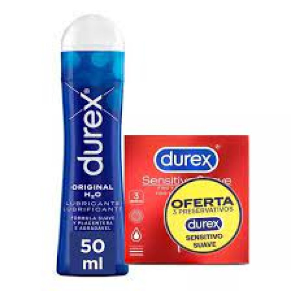 Durex Original Lubrificante 50Ml+Of Durex Sensitive PreservativoX3