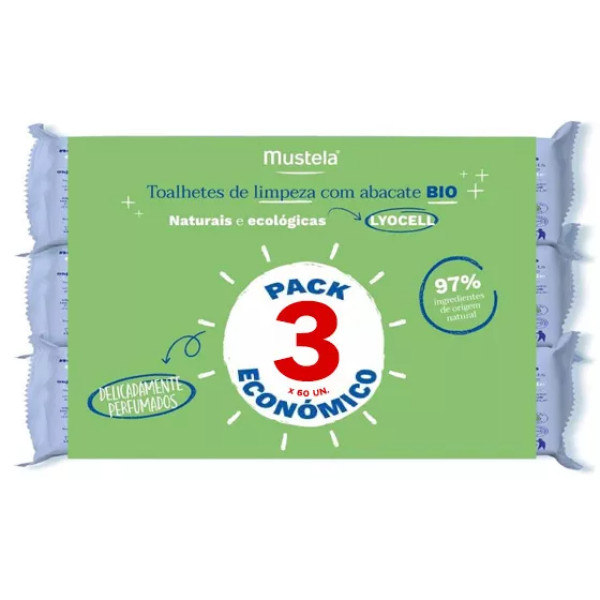 Mustela Bebe Toalhitas de Limpeza Perfumados X60 X3