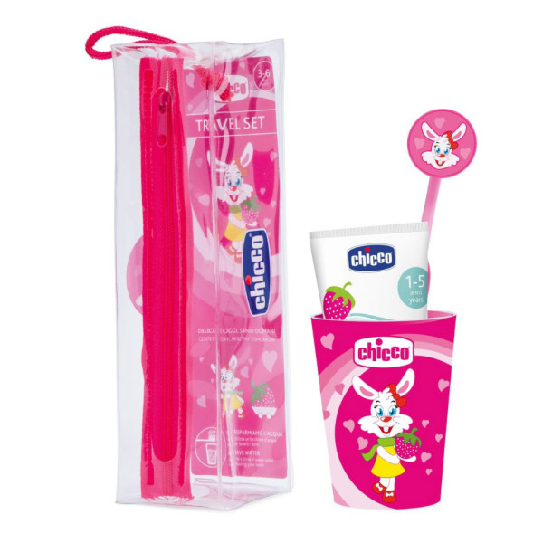 Chicco Conjunto de Higiene Oral Menina 3-6 anos Rosa